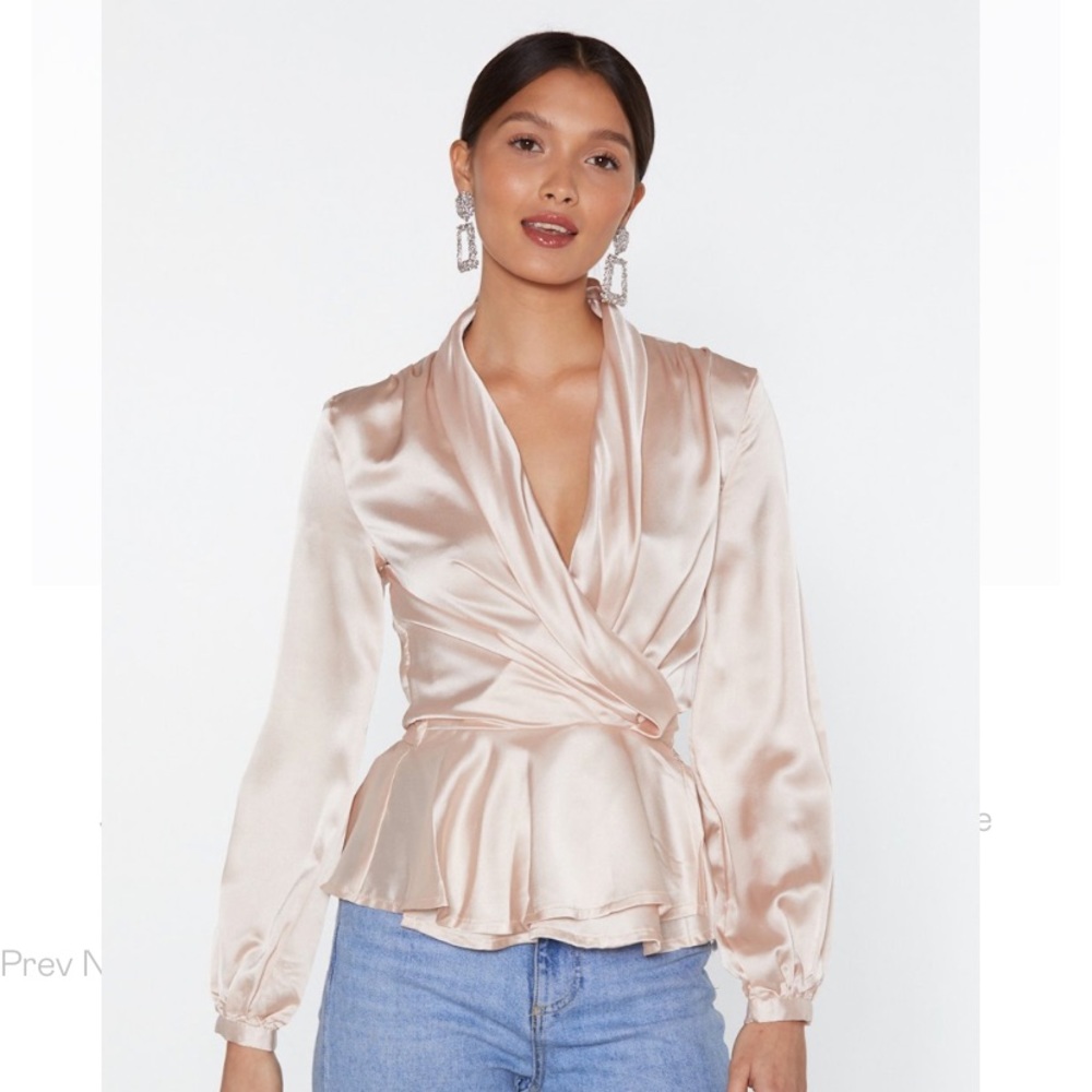 Nude/champagne Satin top, size 6